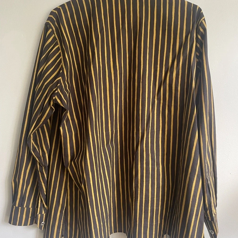 Vintage Marimekko Black and Yellow Striped Shirt - Picture 2 of 8